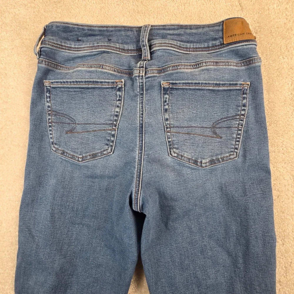 American Eagle Kick Boot Next Level Stretch Jeans Medium Wash Blue Womens 10 Reg